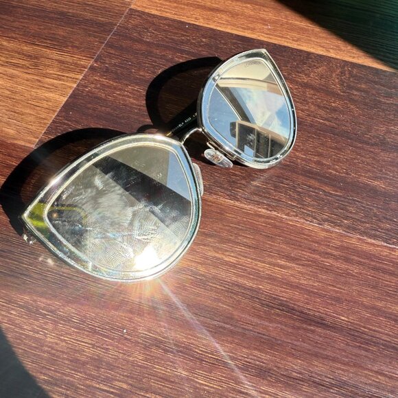 Chanel Metal Cat Eye Sunglasses 4222 in Gold (Pre-Owned) with DIOR Case - Picture 7 of 12